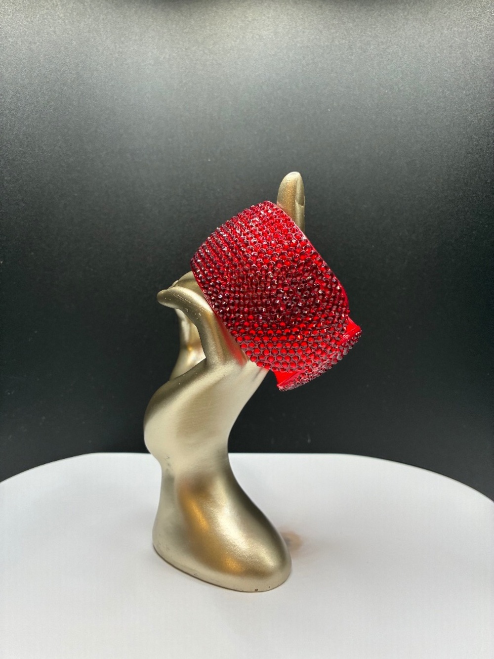 Vintage 80’s red rhinestone cuff